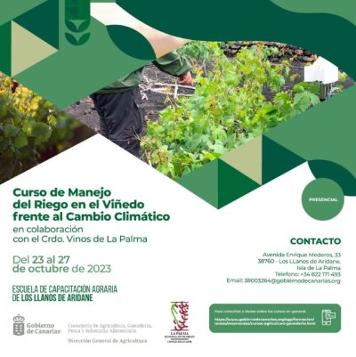 Abierto el plazo de inscripci&oacute;n del curso de manejo del riego en el vi&ntilde;edo ofrecido por la ECA de Los Llanos