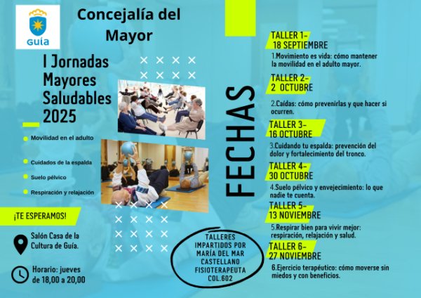 La Concejalía del Mayor del Ayuntamiento de Guía organiza las I Jornadas Mayores Saludables