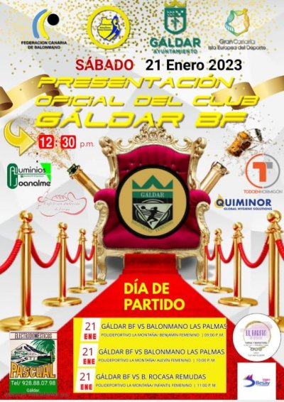 Balonmano: G&aacute;ldar BF por fin tiene su presentaci&oacute;n oficial, aprovechando que juegan todas las categor&iacute;as en casa