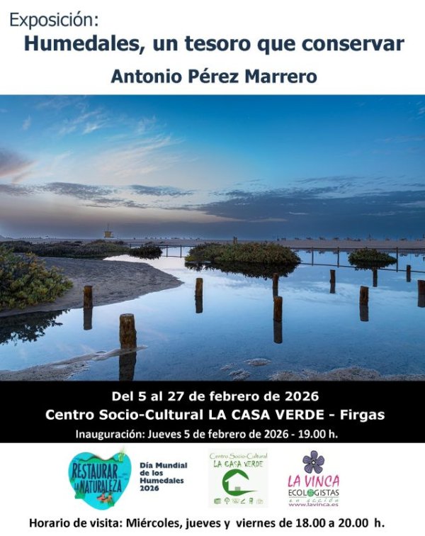 Villa de Firgas: La Exposici&oacute;n &ldquo;Humedales, un tesoro que conservar&rdquo;, de Antonio P&eacute;rez Marrero, llega a La Casa Verde