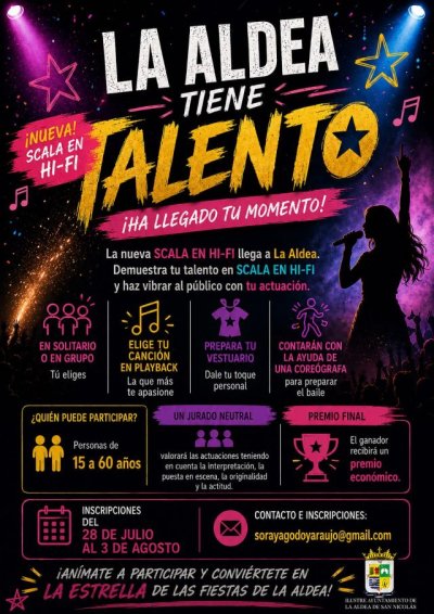 La Aldea de San Nicol&aacute;s impulsa "La Aldea Tiene Talento", una nueva Scala en Hi-Fi para descubrir el talento local