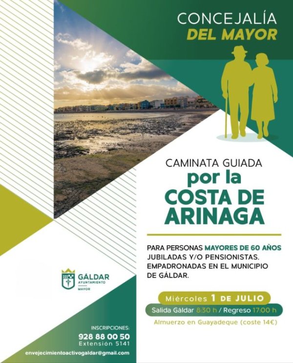 La Concejal&iacute;a del Mayor organiza un paseo guiado por la costa de Arinaga el mi&eacute;rcoles 1 de julio