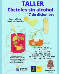 Valleseco ofrece a la juventud un &lsquo;Taller de elaboraci&oacute;n de c&oacute;cteles sin alcohol&rsquo;