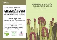 Villa de Firgas: El libro &ldquo;Memor&aacute;ndum de Turc&oacute;n Ecologistas en Acci&oacute;n&rdquo;, se presenta en La Casa Verde el viernes 20 de febrero