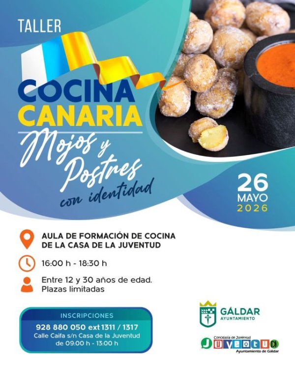 Juventud G&aacute;ldar organiza este martes un taller de cocina canaria centrado en mojos y postres tradicionales