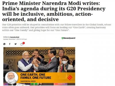 La presidencia india del G20 defenderá los intereses del Sur Global