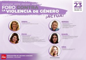 El PSOE Gáldar organiza el Foro &quot;Contra la Violencia de Género ¡ACTÚA!” para conmemorar el 25N.