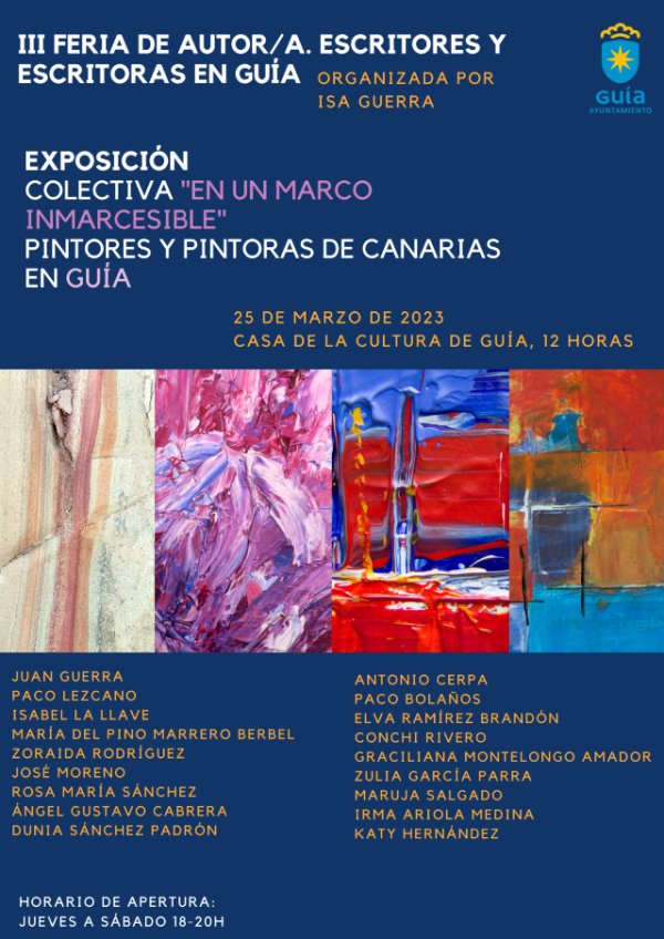 Mañana sábado se celebra en Guía la ‘III Feria de Autor/a’ con más de 100 escritores canarios
