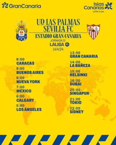 Radio Faro del Noroeste retransmite hoy domingo, 14-04-24, a las 13.00 horas: UD Las Palmas - Sevilla FC
