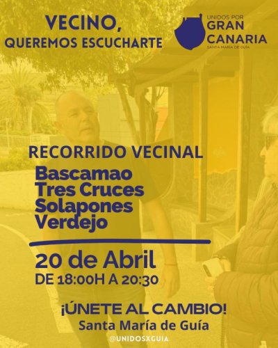 UxGC-Gu&iacute;a contin&uacute;a su ruta de escucha activa con una visita a Bascamao, Tres Cruces, Solapones y Verdejo