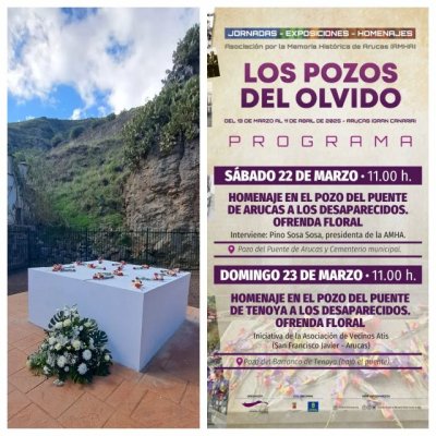 AMHA conmemora la memoria histórica con las Jornadas Los Pozos del Olvido en Arucas y en el Pozo del Barranco de Tenoya