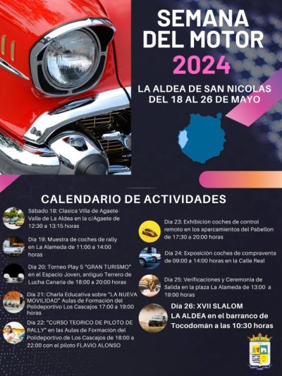 La Aldea de San Nicolás celebra la Semana del Motor con un extenso programa de actividades