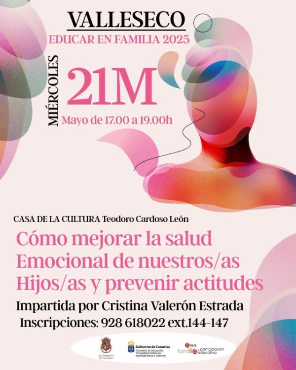 Valleseco acoge la charla &quot;Cómo fomentar la salud emocional de nuestros hijos e hijas, y prevenir actitudes”