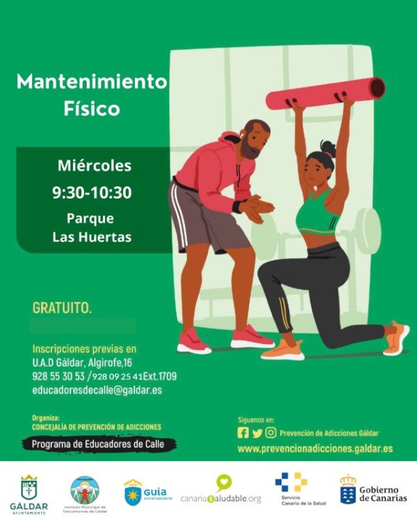Guía: La próxima semana comienza el taller de Mantenimiento Físico para personas mayores en el Parque de las Huertas