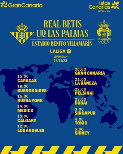 Radio Faro del Noroeste retransmite hoy domingo, 26-11-23, a las 20.00 horas: Real Betis - UD Las Palmas