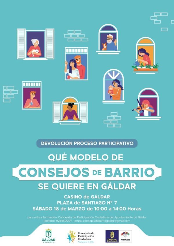 Gáldar: El Casino acogerá este sábado 18 de marzo una nueva jornada para definir el modelo de Consejos de Barrio