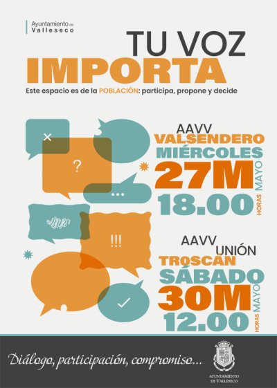 Valleseco impulsa la campa&ntilde;a &ldquo;Tu Voz Importa&rdquo; para reforzar la comunicaci&oacute;n directa con la vecindad
