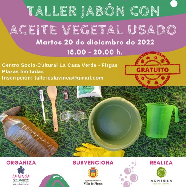 Villa de Firgas: Plazo de inscripción para el Taller “Jabón con aceite vegetal usado”