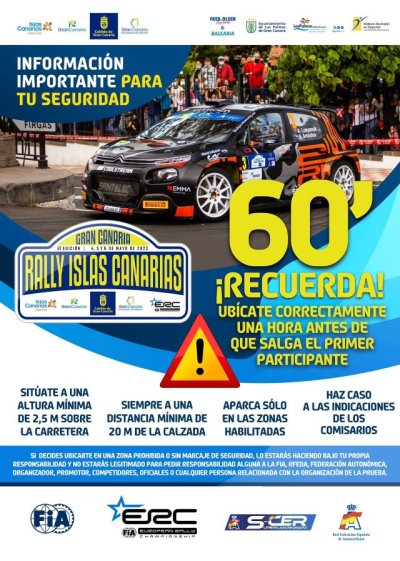G&aacute;ldar: La organizaci&oacute;n del Rally Islas Canarias informa de los cortes de carretera el pr&oacute;ximo viernes