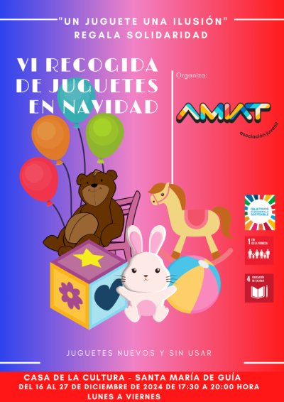 La Asociaci&oacute;n Juvenil AMIAT pone en marcha la VI Recogida de Juguetes destinados a las familias con menos recursos de Gu&iacute;a