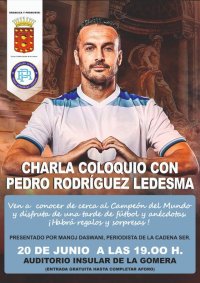 El futbolista Pedro Rodr&iacute;guez protagoniza una charla en La Gomera para compartir f&uacute;tbol, valores y an&eacute;cdotas