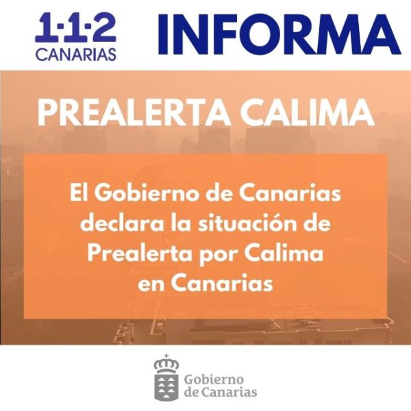 El Gobierno de Canarias declara la situación de prealerta por calima en el archipiélago