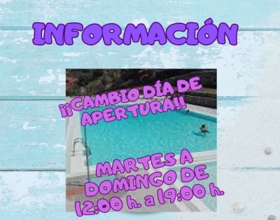 Artenara: Cambio día de Apertura de la Piscina Municipal