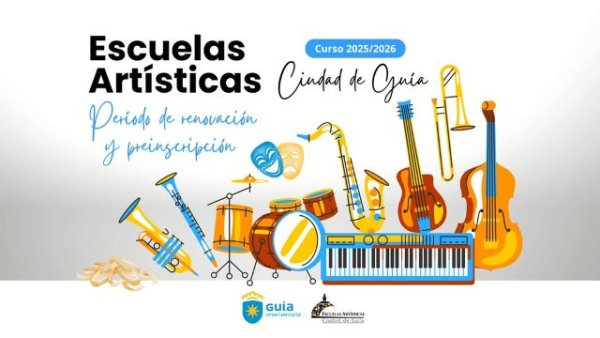 Las Escuelas Artísticas Ciudad de Guía abren el plazo de renovación de matrícula y preinscripción para el curso 2025/2026