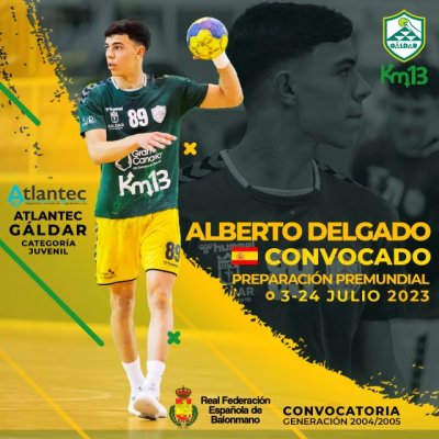 Alberto Delgado vuelve a la Selecci&oacute;n Espa&ntilde;ola Juvenil de Balonmano