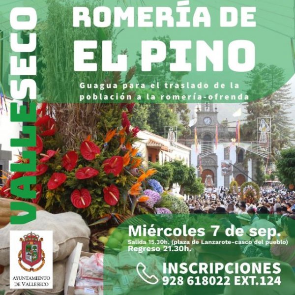 Valleseco anima a la población a inscribirse para asistir a la romería de El Pino