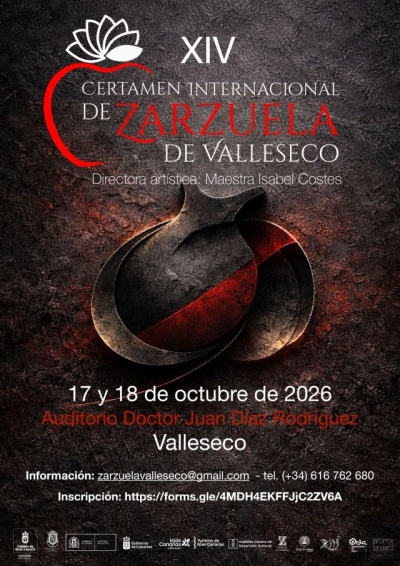 Valleseco convoca el XIV Certamen Internacional de Zarzuela, una cita de referencia para las voces solistas