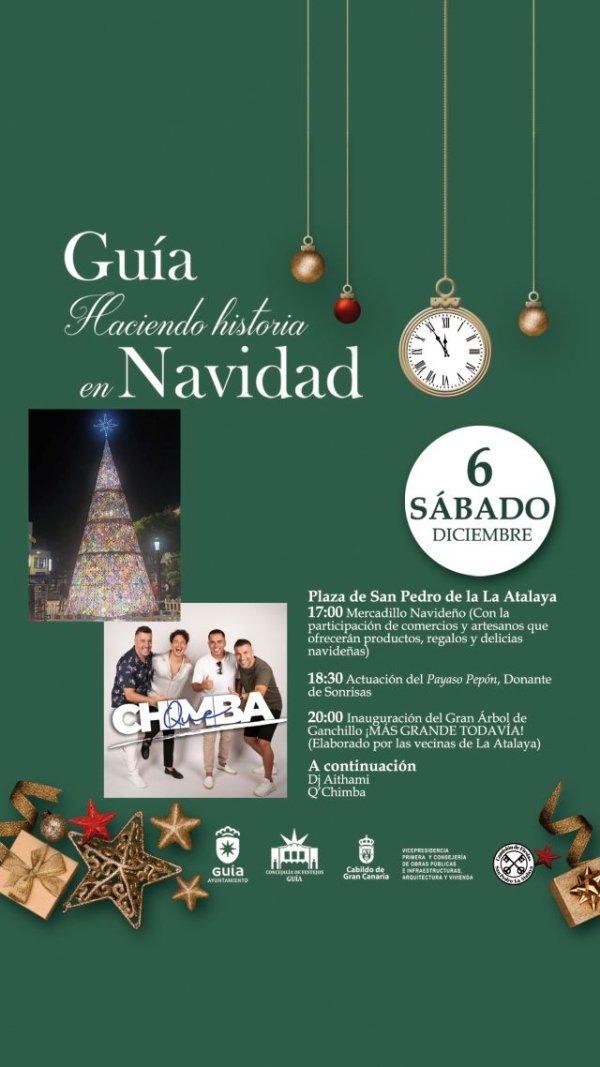 Guía: La Atalaya celebra este sábado el encendido del Árbol de Navidad de Ganchillo