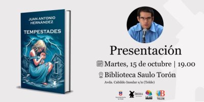 Juan Antonio Hern&aacute;ndez presenta &lsquo;Tempestades&rsquo; este martes en la biblioteca Saulo Tor&oacute;n