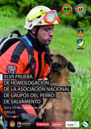 Villa de Firgas: pruebas de homologación de la Asociación Nacional de Grupos del Perro de Salvamento - ANGPS