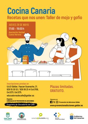 G&aacute;ldar: &lsquo;Educadores de Calle&rsquo; organiza un taller de cocina canaria centrado en el mojo y el gofio