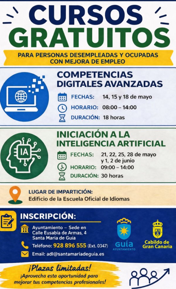 Gu&iacute;a: Cursos gratuitos de Competencias Digitales Avanzadas e Inteligencia Artificial