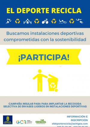 El Cabildo promueve la campaña ‘El Deporte Recicla’ para implantar buenas prácticas ambientales en las instalaciones deportivas
