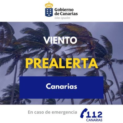 El Gobierno de Canarias declara la situación de prealerta por viento en el archipiélago