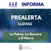 El Gobierno de Canarias declara la situaci&oacute;n de prealerta por lluvia en La Palma, La Gomera y El Hierro