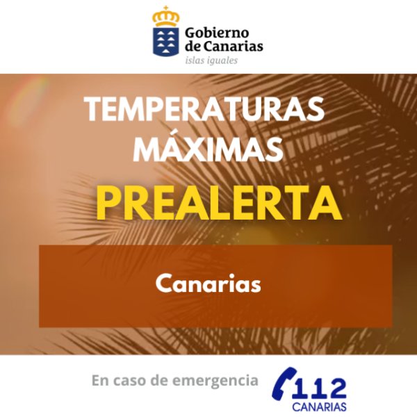 El Gobierno de Canarias declara la situaci&oacute;n de prealerta por temperaturas m&aacute;ximas en todo el archipi&eacute;lago