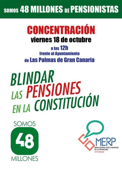 Concentraciones en 50 ciudades con el lema  ‘Somos 48 millones de pensionistas&#039;