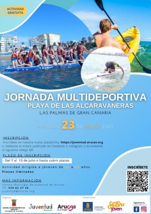 Arucas: Jornada multideportiva en la playa, dentro de la Campaña de Juventud