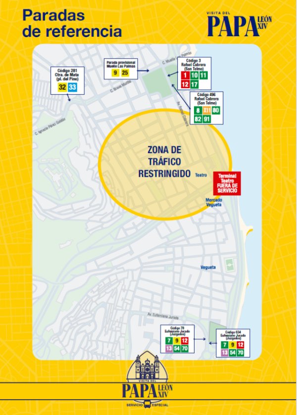 Guaguas Municipales habilita un dispositivo especial de transporte con motivo de la visita del Papa el pr&oacute;ximo 11 de junio