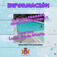 Artenara: Cierre de Piscina: S&aacute;bado 26 y Domingo 27. Apertura: Lunes 28