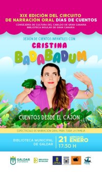 G&aacute;ldar acoge el XIX Circuito de Narraci&oacute;n Oral &ldquo;D&iacute;as de Cuentos&rdquo; con Cristina &ldquo;Badabadum&rdquo;