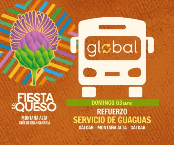 Gu&iacute;a: Global refuerza el transporte para la Fiesta del Queso este domingo en Monta&ntilde;a Alta