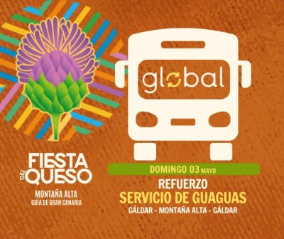 Gu&iacute;a: Global refuerza el transporte para la Fiesta del Queso este domingo en Monta&ntilde;a Alta