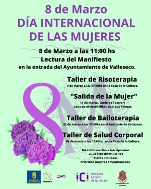 Valleseco organiza un amplio programa de actividades en marzo alrededor del 8M