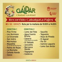 G&aacute;ldar: Los Pajes de SSMM los Reyes Magos realizar&aacute;n este fin de semana un amplio recorrido por los barrios del municipio con tres cabalgatas