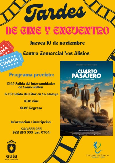 Gu&iacute;a: Las &ldquo;Tardes de Cine y Encuentro&rdquo; de noviembre permitir&aacute;n disfrutar de la comedia espa&ntilde;ola &lsquo;El cuarto pasajero&rsquo;